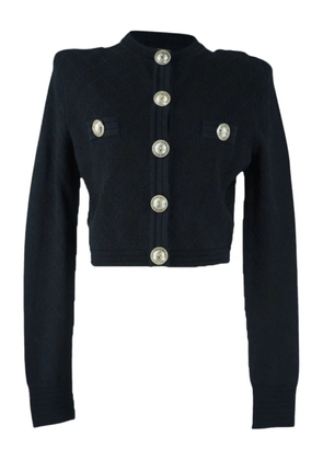 Balmain Pre-Owned diamond-quilting cardigan - Black