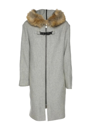 Maje faux-fur hooded coat - Grey