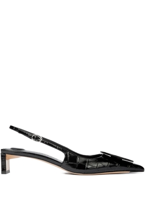 Jacquemus 40mm Duelo crocodile-effect pumps - Black