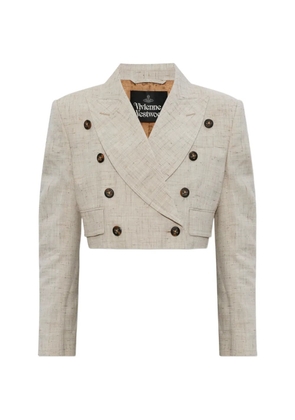 Vivienne Westwood Ls Cut Off double-breasted cropped jacket - Neutrals