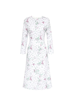 POST MERIDIEM long-sleeve floral-print midi dress - White