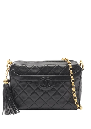 CHANEL Pre-Owned 1989-1991 CC Quilted Lambskin Camera Bag crossbody bag - Black