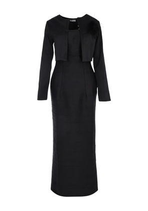 Baruni feather-embellished dressand jacket set - Black