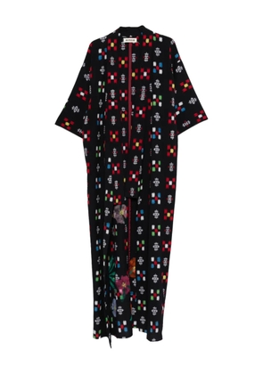 A.N.G.E.L.O. Vintage Upcycling embroidery-effect open-front kimono - Black