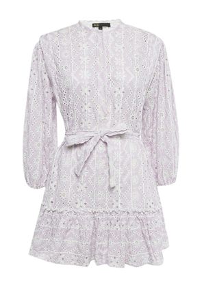 Maje cotton embroidery mini dress - White