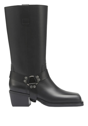POTAMY leather cowboy boots - Black
