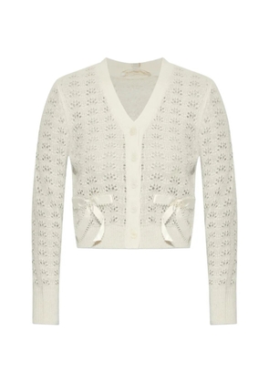 LoveShackFancy Lilly bow-appliqué cardigan - White