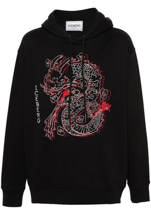Iceberg embroidered-design hoodie - Black