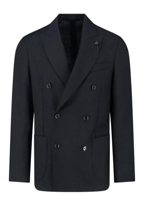 Lardini wool double-breasted blazer - Black