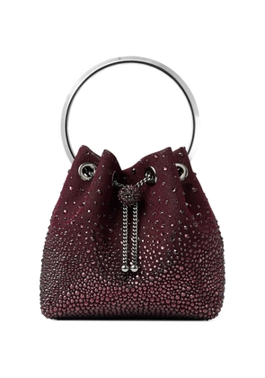 Jimmy Choo Bon Bon embellished circle-handle bucket bag - Red