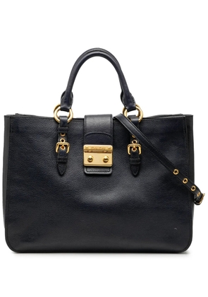 Miu Miu Pre-Owned 2010-2025 Goatskin Madras satchel - Black