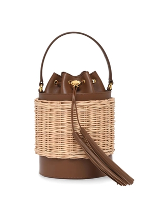 Gianvito Rossi tassel wicker siënna bucket bag - Brown