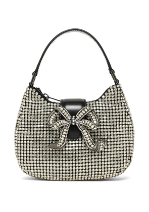 Self-Portrait crystal-embellished bow-detail tote bag - Silver