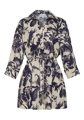 Cara Cara Henry floral mini dress - White