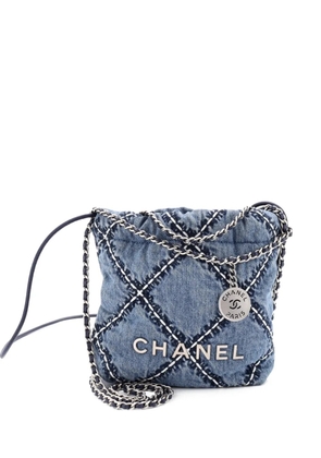 CHANEL Pre-Owned 22 Chain Quilted Stitched Denim Mini bag - Blue