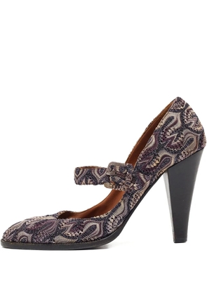 Missoni Pre-Owned 110mm leather heeled pumps - Blue