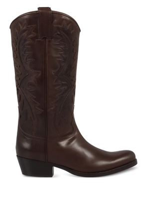 Sartore embroidered cowboy boots - Brown