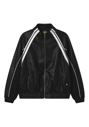 Mini Cream striped zip jacket - Black