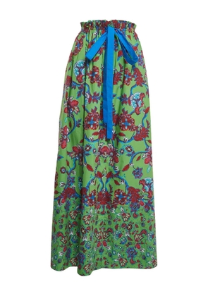 Givenchy Pre-Owned floral-print elastic-waist maxi skirt - Green