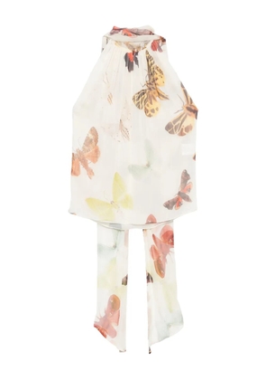 Alexander McQueen Pre-Owned 2000s butterfly-print top - White