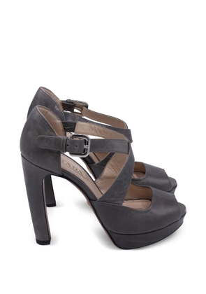 Prada Pre-Owned cross-strap platform sandals - Grey