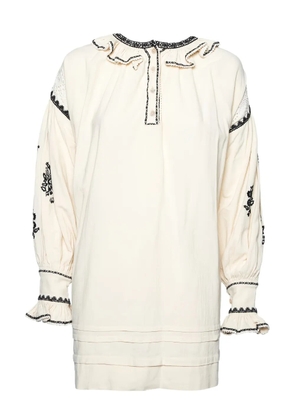 MARANT ÉTOILE Ruby embroidered mini dress - Neutrals