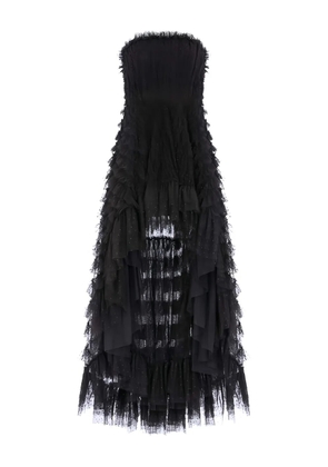 Needle & Thread strapless ruffled high-low dress - Black
