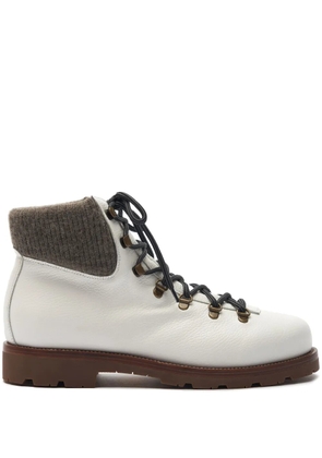 Scarosso lace-up leather boots - White