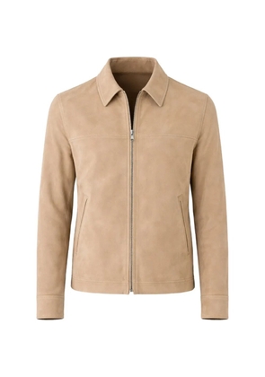 PATRICK ASSARAF zip-up suede jacket - Neutrals