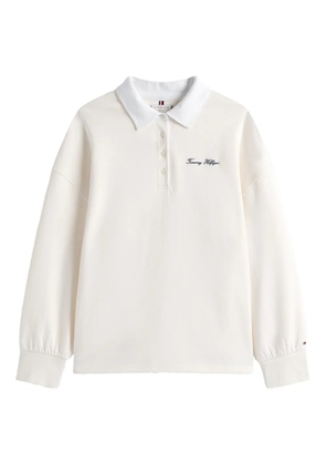 Tommy Hilfiger collared buttoned polo top - Neutrals