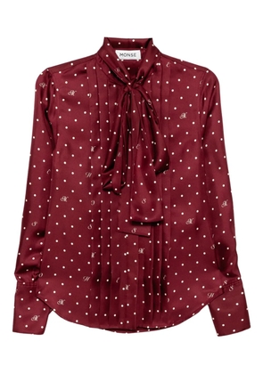 Monse tie-neck cowl-back shirt - Red