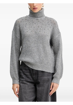FRACOMINA embellished roll-neck sweater - Grey