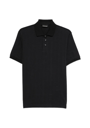 Emporio Armani monogram-pattern polo shirt - Blue
