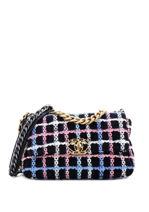 CHANEL Pre-Owned 19 Flap Bag Quilted Tweed Medium crossbody bag - Black