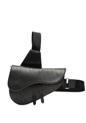 Christian Dior Pre-Owned 2022 Oblique Perforated Calfskin Galaxy Saddle Bag crossbody bag - Black