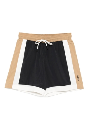 BOSS logo-printed swim shorts - Black