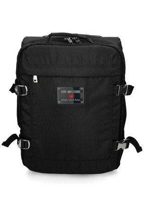 Love Moschino logo plaque luggage - Black