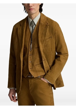 Ralph Lauren RRL notch-lapels leather blazer - Brown