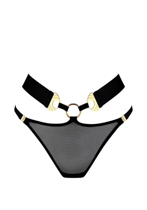Bordelle Melusina ring detail open back brief - Black