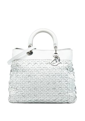 Christian Dior Pre-Owned 2008 Woven Lambskin Lady Dior Avenue Tote satchel - White