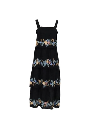 Vilshenko floral-printed tiered midi dress - Black