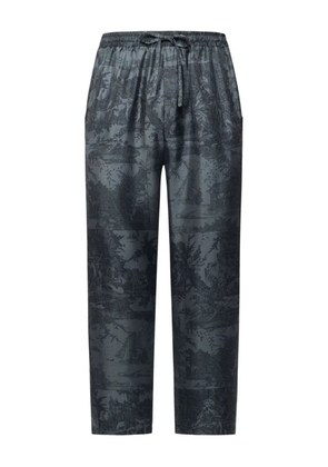 Pierre-Louis Mascia landscape-print drawstring-waist trousers - Black