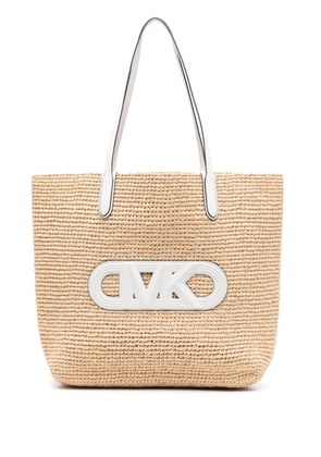Michael Kors large Eliza interwoven tote bag - Neutrals