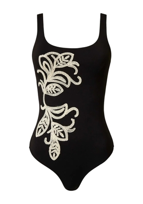 TWINSET embroidered swimsuit - Black