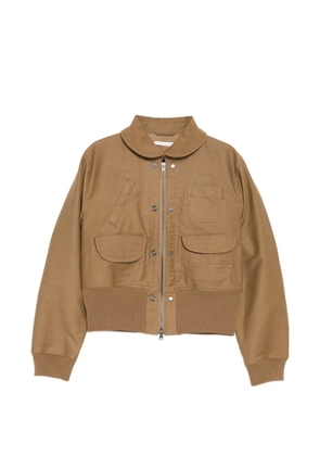 JNBY club collar pocket jacket - Brown