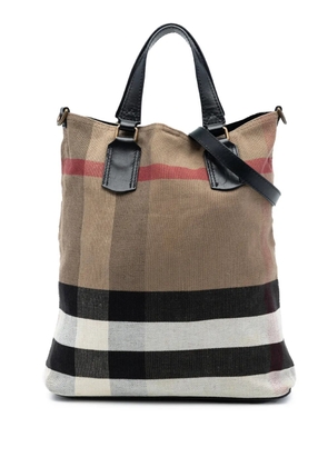 Burberry Pre-Owned 2000-2017 Mega Check Canvas Tottenham Brit satchel - Brown