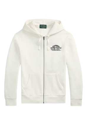 Polo Ralph Lauren zip-up embroidered hoodie - White