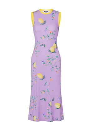 MOSCHINO JEANS floral-print sleeveless midi dress - Purple