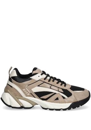 MSGM panelled lace-up sneakers - Grey