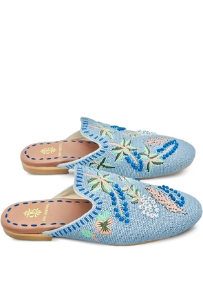 DE SIENA SHOES beaded floral trainers - Blue
